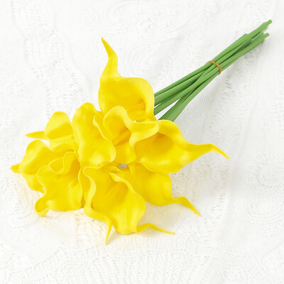 2/5Pieces Real Touch Calla Lily Τεχνητά λουλούδια Λευκή ανθοδέσμη γάμου Νυφικό ντους Διακόσμηση σπιτιού Λουλούδια Ψεύτικα λουλούδια