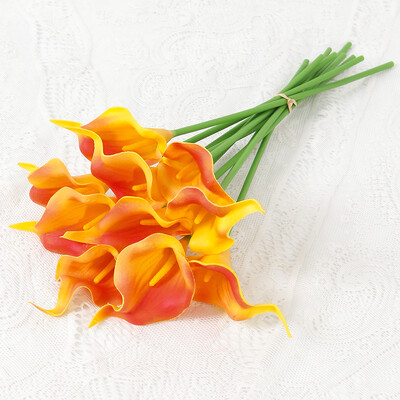 2/5Pieces Real Touch Calla Lily Τεχνητά λουλούδια Λευκή ανθοδέσμη γάμου Νυφικό ντους Διακόσμηση σπιτιού Λουλούδια Ψεύτικα λουλούδια