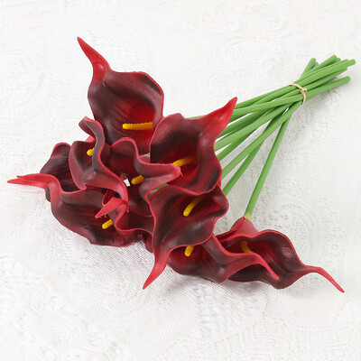 2/5Pieces Real Touch Calla Lily Τεχνητά λουλούδια Λευκή ανθοδέσμη γάμου Νυφικό ντους Διακόσμηση σπιτιού Λουλούδια Ψεύτικα λουλούδια