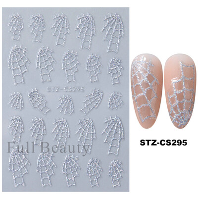 Slatki 3D Ghost klizači za nokte Noć vještica Naljepnice za nokte Crtani dizajn Šišmiši Zvijezde Paukova mreža Ljepljive naljepnice Ukras za vrhove noktiju