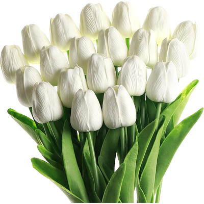 29cm 3/5 db Tulipán művirág csokor PE hab művirág esküvői szertartáshoz dekoráció Otthoni szoba kerti csokor dekoráció