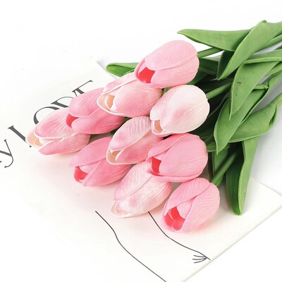 29cm 3/5Pcs tulipan buket umjetnog cvijeća PE pjena lažni cvijet za svadbene svečanosti dekoracija kućne sobe vrt buket dekor