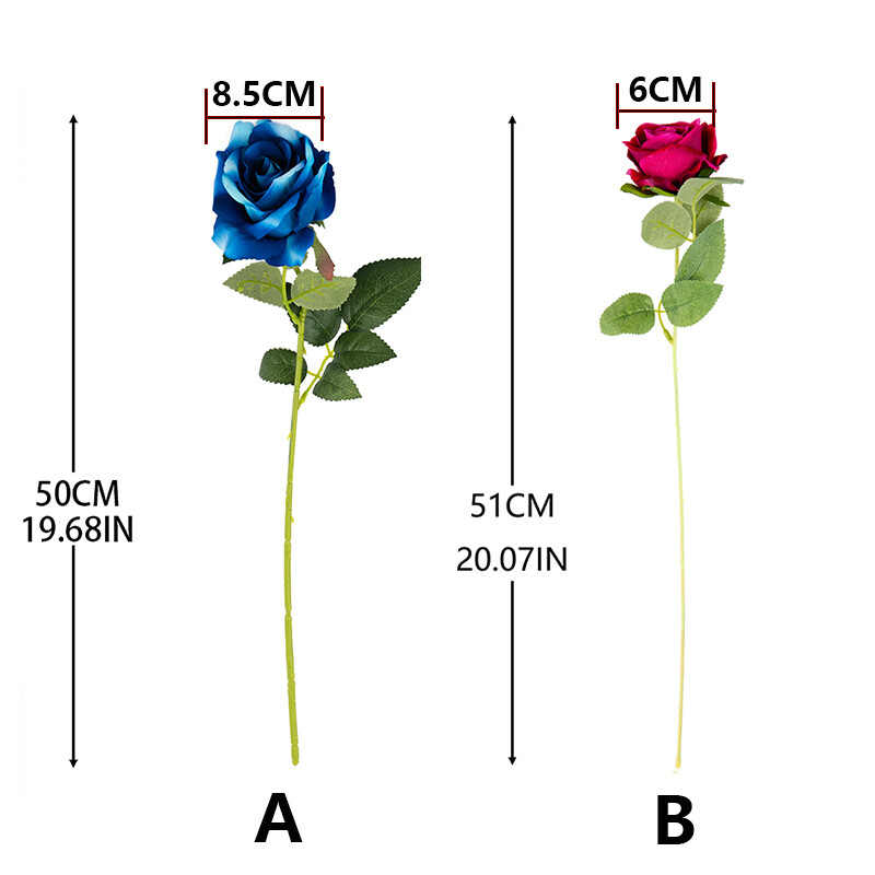 5 vnt. Gražios šilkinės dirbtinės rožių gėlės Vestuvių namų stalo dekoras Ilga puokštė Išdėstykite netikrus augalus Valentino dienos dovanos