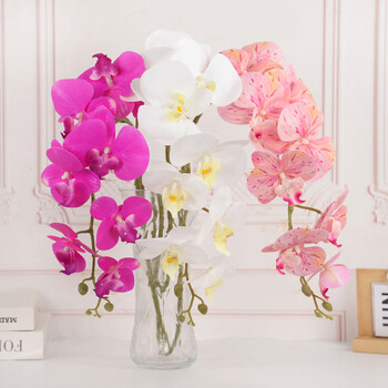 9 Heads 100cm Artificial Butterfly Orchid Flowers Real Touch Moth Orchids Fake Flower for Wedding Festival Party Διακόσμηση σπιτιού