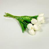 Umjetni buket cvijeća tulipana za vjenčanu dekoraciju, pravi dodir, lažni cvijet, kućni dekor, bijela, ružičasta, 9kom