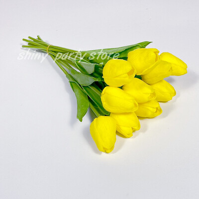 Umjetni buket cvijeća tulipana za vjenčanu dekoraciju, pravi dodir, lažni cvijet, kućni dekor, bijela, ružičasta, 9kom