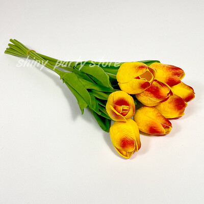 Umjetni buket cvijeća tulipana za vjenčanu dekoraciju, pravi dodir, lažni cvijet, kućni dekor, bijela, ružičasta, 9kom