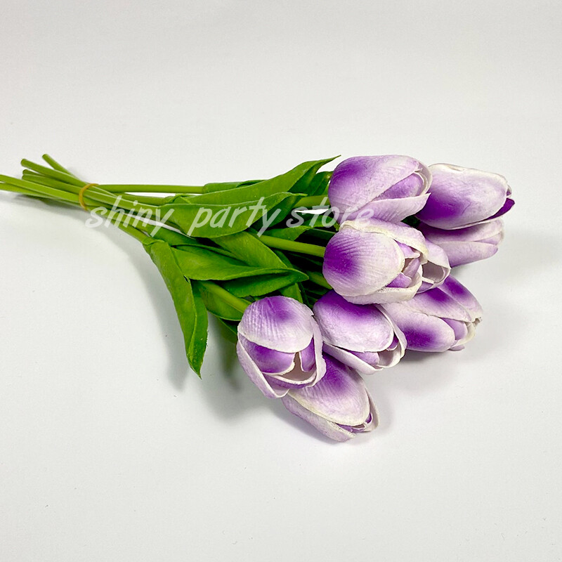 Umjetni buket cvijeća tulipana za vjenčanu dekoraciju, pravi dodir, lažni cvijet, kućni dekor, bijela, ružičasta, 9kom