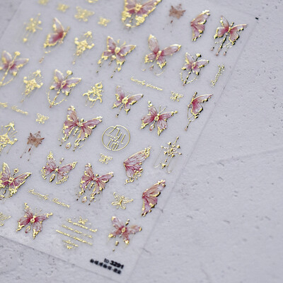 1 vnt. 5D lazeriu blizgantys japoniški nagų dailės lipdukai Prabangūs mėlyni žalia povai raudoni fenikso nagų dekoravimo lipdukai „pasidaryk pats“ nagų priedai