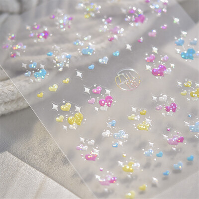 1 vnt. 5D lazeriu blizgantys japoniški nagų dailės lipdukai Prabangūs mėlyni žalia povai raudoni fenikso nagų dekoravimo lipdukai „pasidaryk pats“ nagų priedai