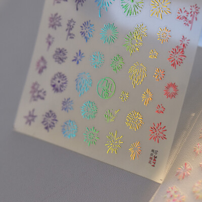 1 vnt. 5D lazeriu blizgantys japoniški nagų dailės lipdukai Prabangūs mėlyni žalia povai raudoni fenikso nagų dekoravimo lipdukai „pasidaryk pats“ nagų priedai