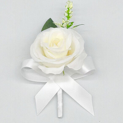 Κρατώντας λουλούδια τεχνητό φυσικό τριαντάφυλλο νυφικό μπουκέτο με μεταξωτή σατέν κορδέλα ροζ λευκή σαμπάνια Bridesmaid Bridal Party