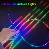 18 σε 1 Car Ambient Light 64 Χρώμα Ακρυλικές Λωρίδες 110cm 90cm 75cm 35cm 20cm Πλήρες Χρώματα RGB Εσωτερικό αυτοκινήτου Bluetooth Έλεγχος εφαρμογής