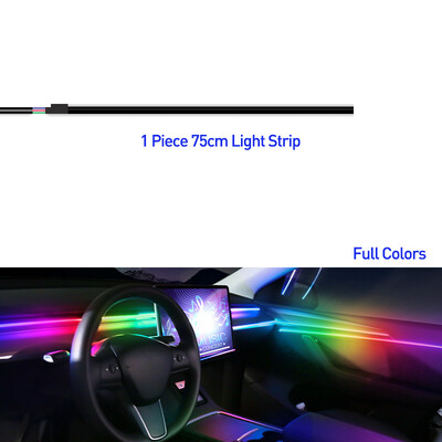 18 σε 1 Car Ambient Light 64 Χρώμα Ακρυλικές Λωρίδες 110cm 90cm 75cm 35cm 20cm Πλήρες Χρώματα RGB Εσωτερικό αυτοκινήτου Bluetooth Έλεγχος εφαρμογής