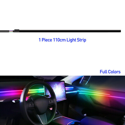 18 σε 1 Car Ambient Light 64 Χρώμα Ακρυλικές Λωρίδες 110cm 90cm 75cm 35cm 20cm Πλήρες Χρώματα RGB Εσωτερικό αυτοκινήτου Bluetooth Έλεγχος εφαρμογής
