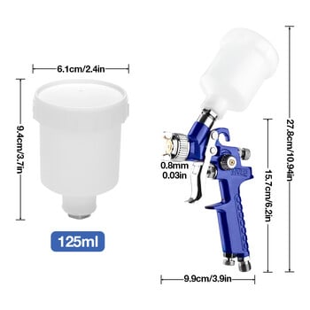 HVLP Mini H-2000 Малък ръчен комплект пневматични пистолети за боядисване， Направи си сам пръскане / грунд за автомобили / пневматични инструменти за пръскане на мебели