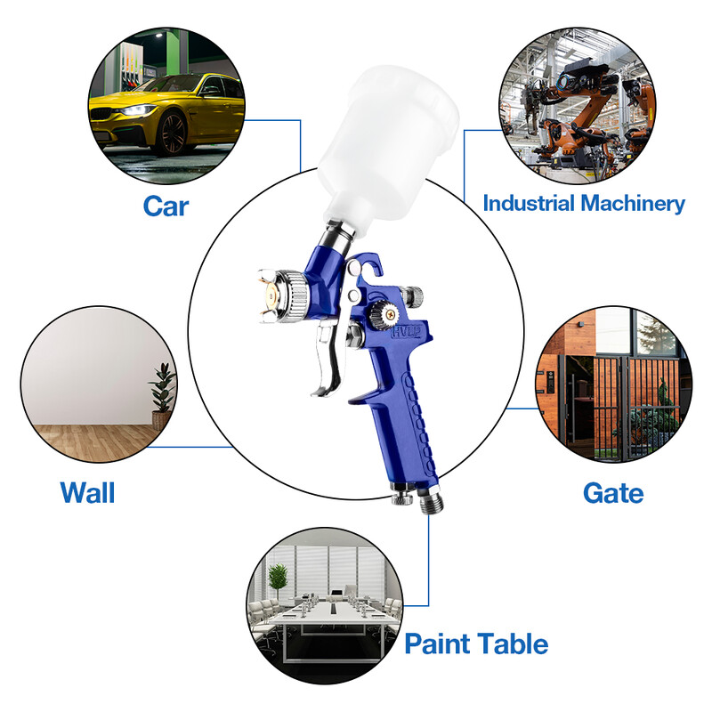 HVLP Mini H-2000 Small Handheld Pneumatic Paint Spray Gun Set， DIY Spraying / Primer αυτοκινήτου / Πνευματικά εργαλεία ψεκασμού επίπλων