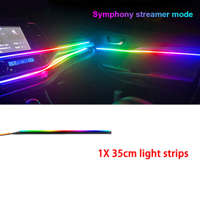 RGB Symphony Dijelovi ambijentalnog svjetla 64 boje 35 cm 75 cm 110 cm LED svjetlosna traka 3 igle/4 igle utikač Atmosferska svjetiljka Dodaci za automobile