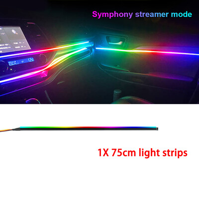 RGB Symphony Dijelovi ambijentalnog svjetla 64 boje 35 cm 75 cm 110 cm LED svjetlosna traka 3 igle/4 igle utikač Atmosferska svjetiljka Dodaci za automobile