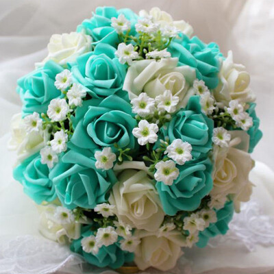 perfectlifeoh Royal Blue Beautiful Foam Roses Τεχνητό λουλούδι Μπουκέτο Νύφης Μπουκέτο Διακοσμητικό πάρτι για διακόσμηση γάμου