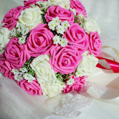 perfectlifeoh Royal Blue Beautiful Foam Roses Τεχνητό λουλούδι Μπουκέτο Νύφης Μπουκέτο Διακοσμητικό πάρτι για διακόσμηση γάμου