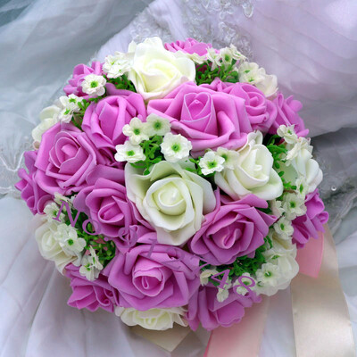 perfectlifeoh Royal Blue Beautiful Foam Roses Τεχνητό λουλούδι Μπουκέτο Νύφης Μπουκέτο Διακοσμητικό πάρτι για διακόσμηση γάμου