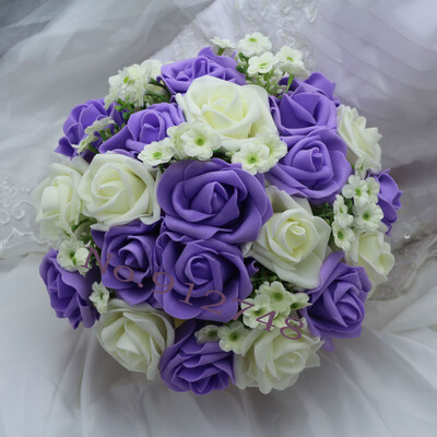 perfectlifeoh Royal Blue Beautiful Foam Roses Τεχνητό λουλούδι Μπουκέτο Νύφης Μπουκέτο Διακοσμητικό πάρτι για διακόσμηση γάμου