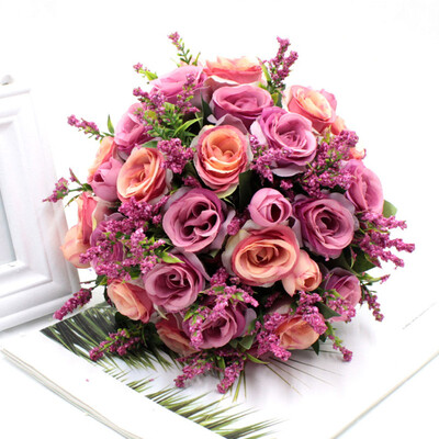 perfectlifeoh Royal Blue Beautiful Foam Roses Τεχνητό λουλούδι Μπουκέτο Νύφης Μπουκέτο Διακοσμητικό πάρτι για διακόσμηση γάμου