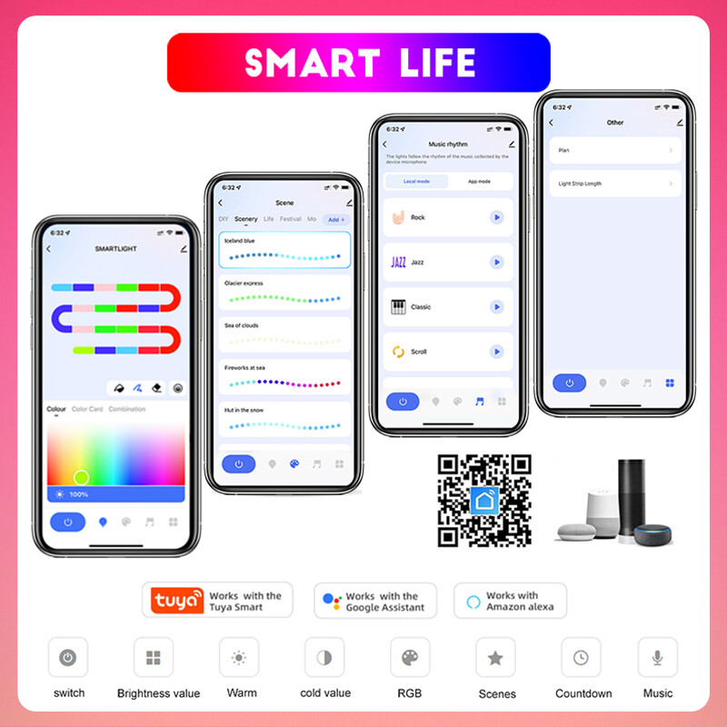 TUYA Neon LED Strip Lights 12-24V 84LEDs/M Φωτιστικό σχοινιού από σιλικόνη με συγχρονισμό μουσικής RGBIC Dreamcolor Chasing Strip Tape για δωμάτιο