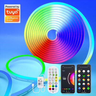 TUYA LED gaisma guļamistabai 5 V vieda neona sloksnes gaisma 5 M/16,4 ft RGB LED nakts gaismas sloksnes ar tālvadības pulti un APP vadību