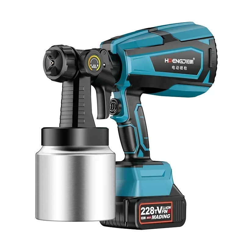 48V 1000ML täiendus juhtmeta elektriline pihustuspüstoli värvipihusti auto mööbli terasest kattega õhuhari 5 otsik Makita aku jaoks