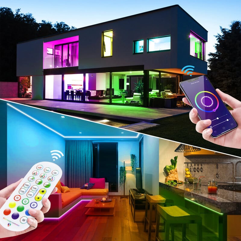 DC12V/24V EU Plug RGB Neon Strip 1/2/3/4/5/10/15M Tuya WiFi Neon LED Strip Smart Life Work with Alexa for Neon Deco Lighting
