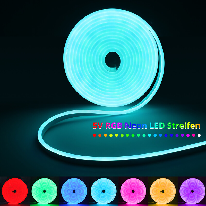 DC5V USB RGB neonska LED traka 1M 2M 3M 4M 5M IP65 Vodootporna neonska traka TUYA WIFI Daljinski upravljač za neonsku ukrasnu rasvjetu