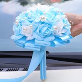 Λευκό αφρό pe λουλούδι δυτικού στυλ γάμος νύφη ανθοδέσμη παράνυμφος προμήθειες γάμου δαντέλα σύνορα πραγματική ανθοδέσμη