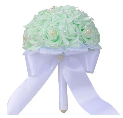 Λευκό αφρό pe λουλούδι δυτικού στυλ γάμος νύφη ανθοδέσμη παράνυμφος προμήθειες γάμου δαντέλα σύνορα πραγματική ανθοδέσμη