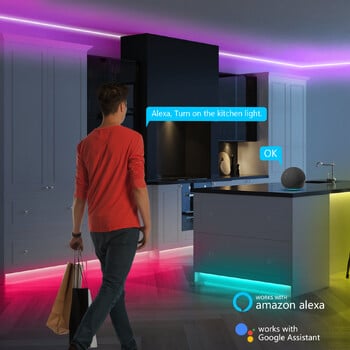 DC5V RGB неонова светодиодна лента 1M 2M 3M 4M 5M WiFi неонова RGB лента работи с Tuya App/Smart Life/Alexa за телевизор Home Neon Decor Lighting