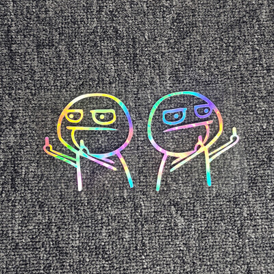 2 ΤΕΜ Αυτοκόλλητα αυτοκινήτου Μεσαίου Δάχτυλου Γελοιοποίηση Αστεία JDM Λέιζερ ανακλαστική διακόσμηση για κράνος μοτοσικλέτας προφυλακτήρα παρμπρίζ πορτμπαγκάζ D25