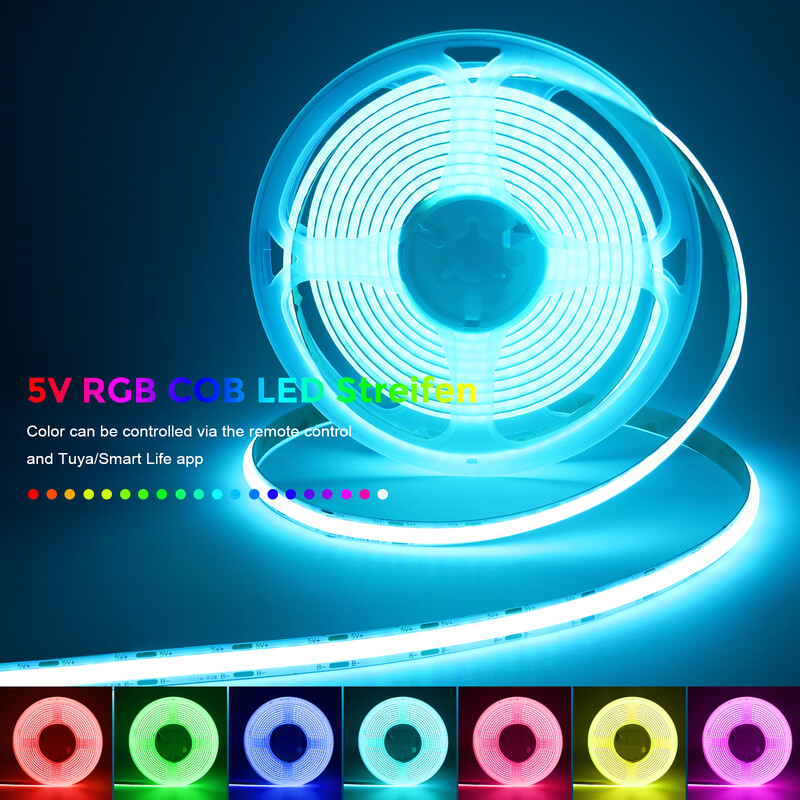 DC5V RGB COB LED Λωρίδα 1M 2M 3M WiFi COB RGB Λωρίδα LED Light Work with Tuya App/Smart Life/Alexa for TV Φωτισμός διακόσμησης σπιτιού
