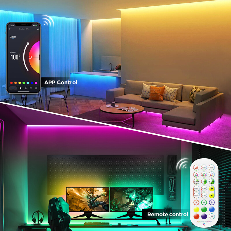 DC5V RGB COB LED Λωρίδα 1M 2M 3M WiFi COB RGB Λωρίδα LED Light Work with Tuya App/Smart Life/Alexa for TV Φωτισμός διακόσμησης σπιτιού