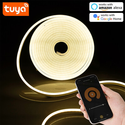 EU Plug 12V/24V Tuya APP Wifi Neona LED sloksne Darbs ar Google Assistant Alexa Control Guļamistabas virtuves skapja dekoru apgaismojumam
