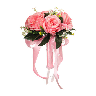 Μεταξωτές ανθοδέσμες γάμου Νυφική ανθοδέσμη Λευκά μεταξωτά λουλούδια τριαντάφυλλα Τεχνητό μπουκέτο νύφης που κρατά λουλούδια αξεσουάρ γάμου