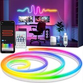 5V Neon Strip Light RGBIC Bluetooth Neon Led Strip Lights 1M 2M 3M 5M αδιάβροχο Flex Ribbon Led Tape for the Room Decor Strip