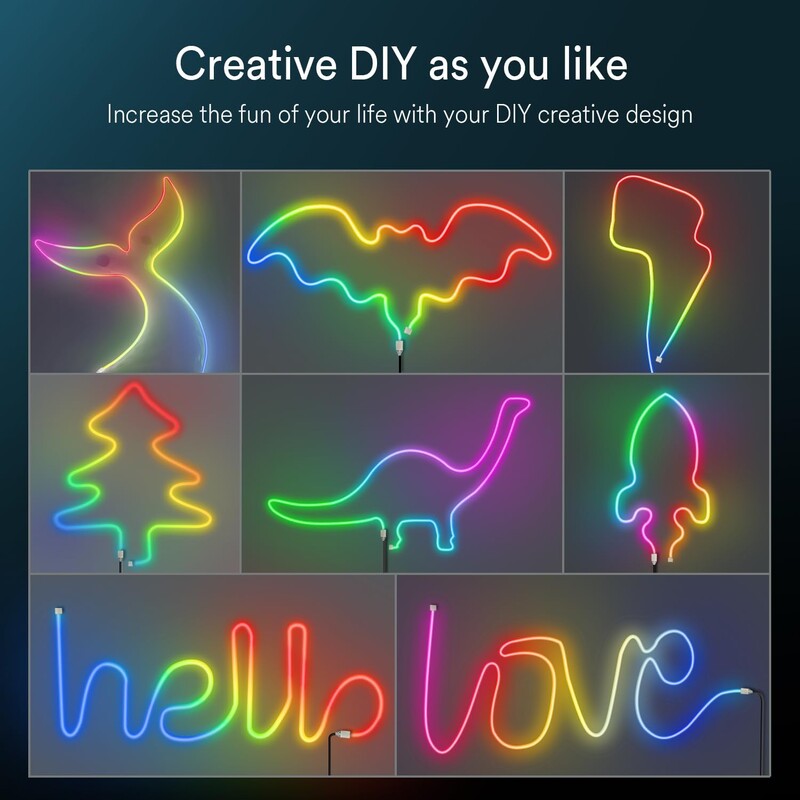 5V Neon Strip Light RGBIC Bluetooth Neon Led Strip Lights 1M 2M 3M 5M αδιάβροχο Flex Ribbon Led Tape for the Room Decor Strip