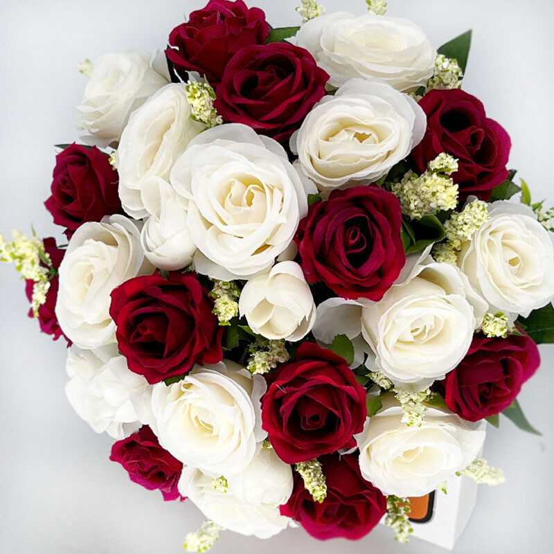 Mireasa Domnisoare de onoare Buchet de nunta Panglica de matase Trandafiri Flori artificiale de tinere Buchet de nunta de mireasa Ramo rosas novia