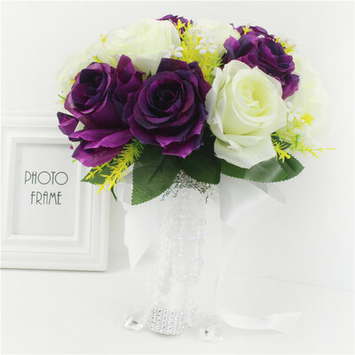 Műrózsa koszorúslány csokor kis esküvői virágok menyasszonyi csokor selyem virágok fehér romantikus esküvői csokor menyasszonyoknak