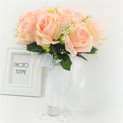 Műrózsa koszorúslány csokor kis esküvői virágok menyasszonyi csokor selyem virágok fehér romantikus esküvői csokor menyasszonyoknak