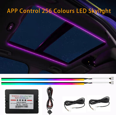 Symphonic APP Control 256 Colors LED tetőablak Környezeti fény Atmoszféra Tetőfény Autótető Panorámás Tetőablak Környezeti Fény