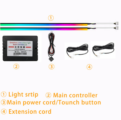 Symphonic APP valdymas 256 spalvų LED stoglangis Aplinkos apšvietimas Atmosferinis stoglangis Apšvietimas Automobilio stogas Panoraminis stoglangis Aplinkos apšvietimas