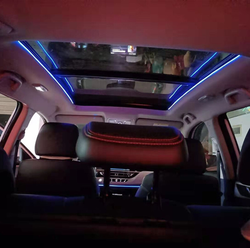 Symphonic APP valdymas 256 spalvų LED stoglangis Aplinkos apšvietimas Atmosferinis stoglangis Apšvietimas Automobilio stogas Panoraminis stoglangis Aplinkos apšvietimas