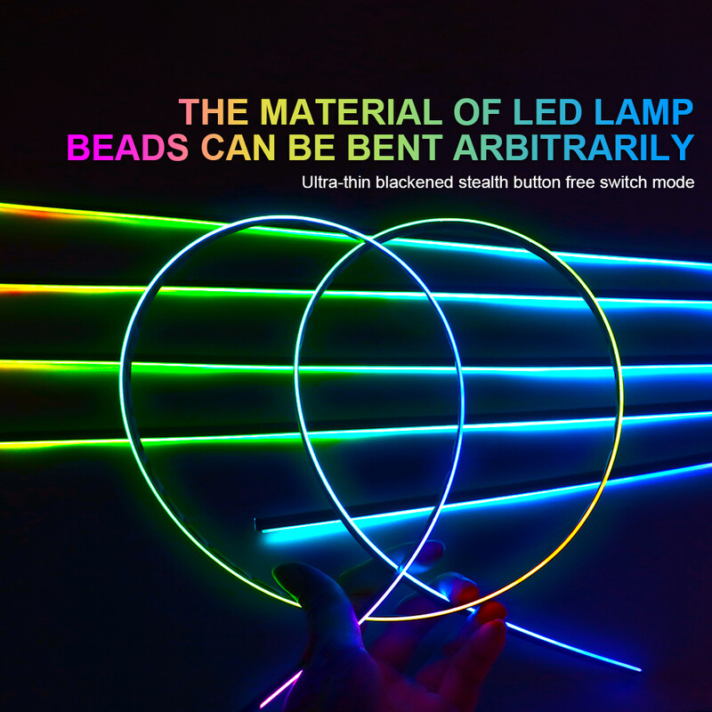 RGB Symphony Dijelovi ambijentalnog svjetla 64 boje 35 cm/75 cm/110 cm LED svjetlosna traka Atmosferska svjetiljka Dodaci za automobil
